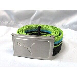 PUMA Ultralite Stretch Lightweight Belt Snap Golf Belt Fits 45" Black Green